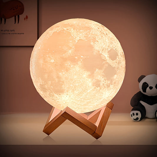 3D Printed Moon Lamp | 128 Colors LED Night Light with Remote Control