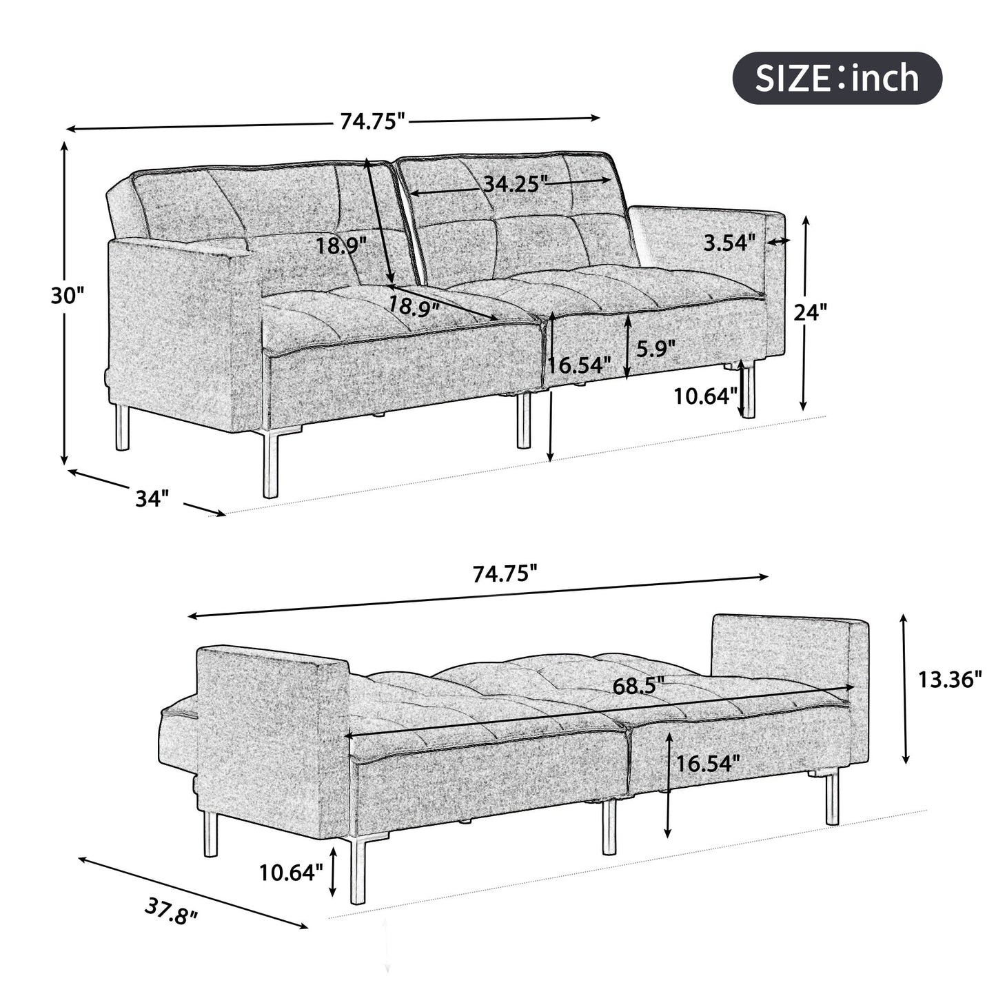 Folding Futon Sofa