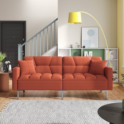 Daybed Folding Futon Sofa In Orange Color