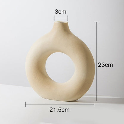 Large Beige Ceramic Vase