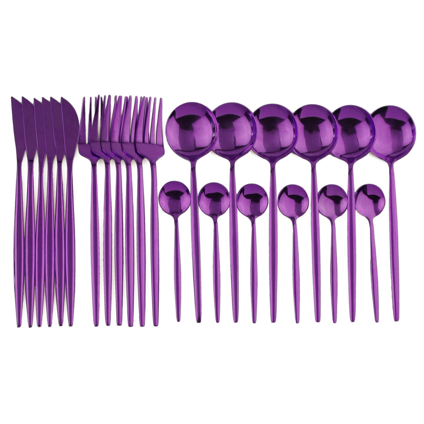 24pcs Western Cutlery Set-Purple