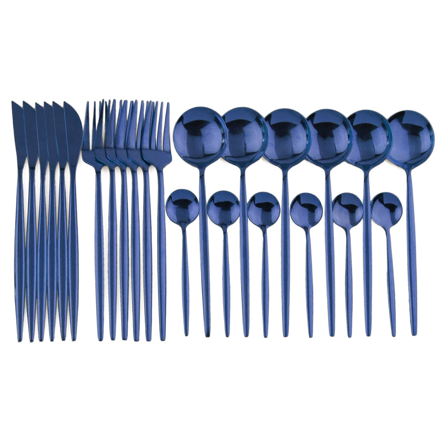 24pcs Western Cutlery Set-Blue