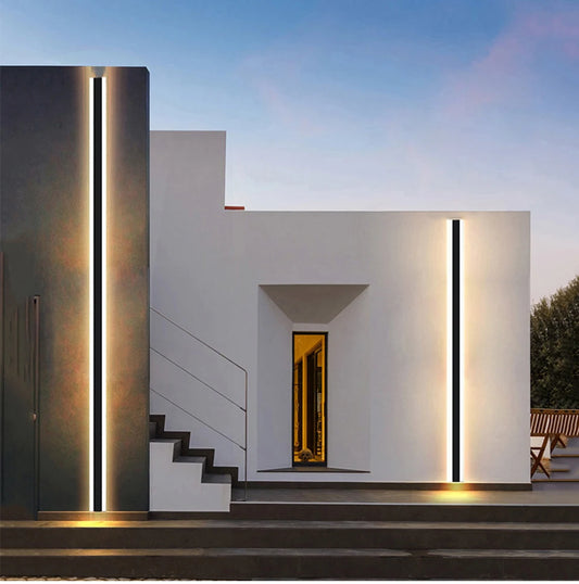 The West Decor Long Black Strip Wall Sconce | Outdoor Waterproof Light Fixture for Porch Entrance Garden Terrace