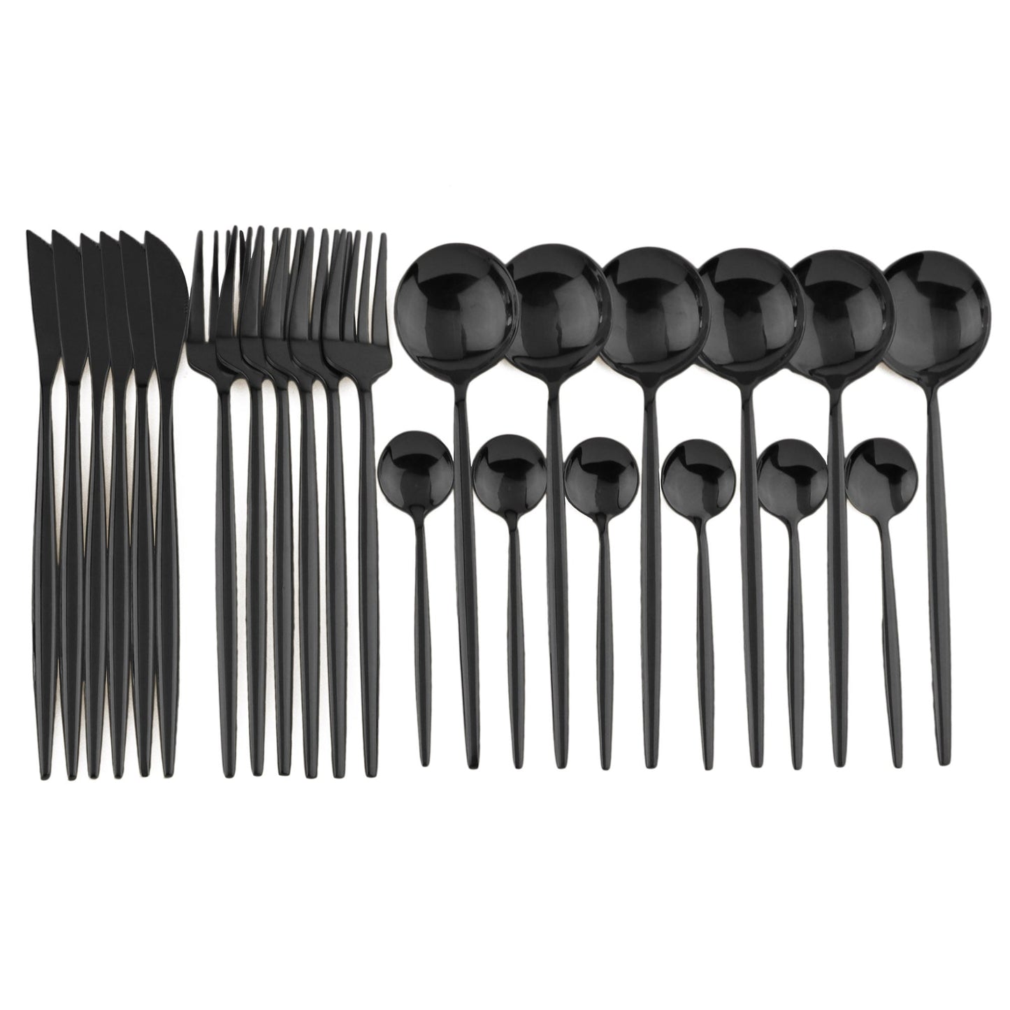 24pcs Western Cutlery Set-Black