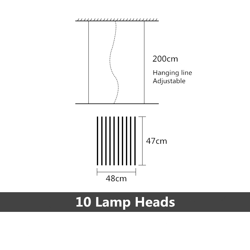 10 Lamp Heads LED Chandelier