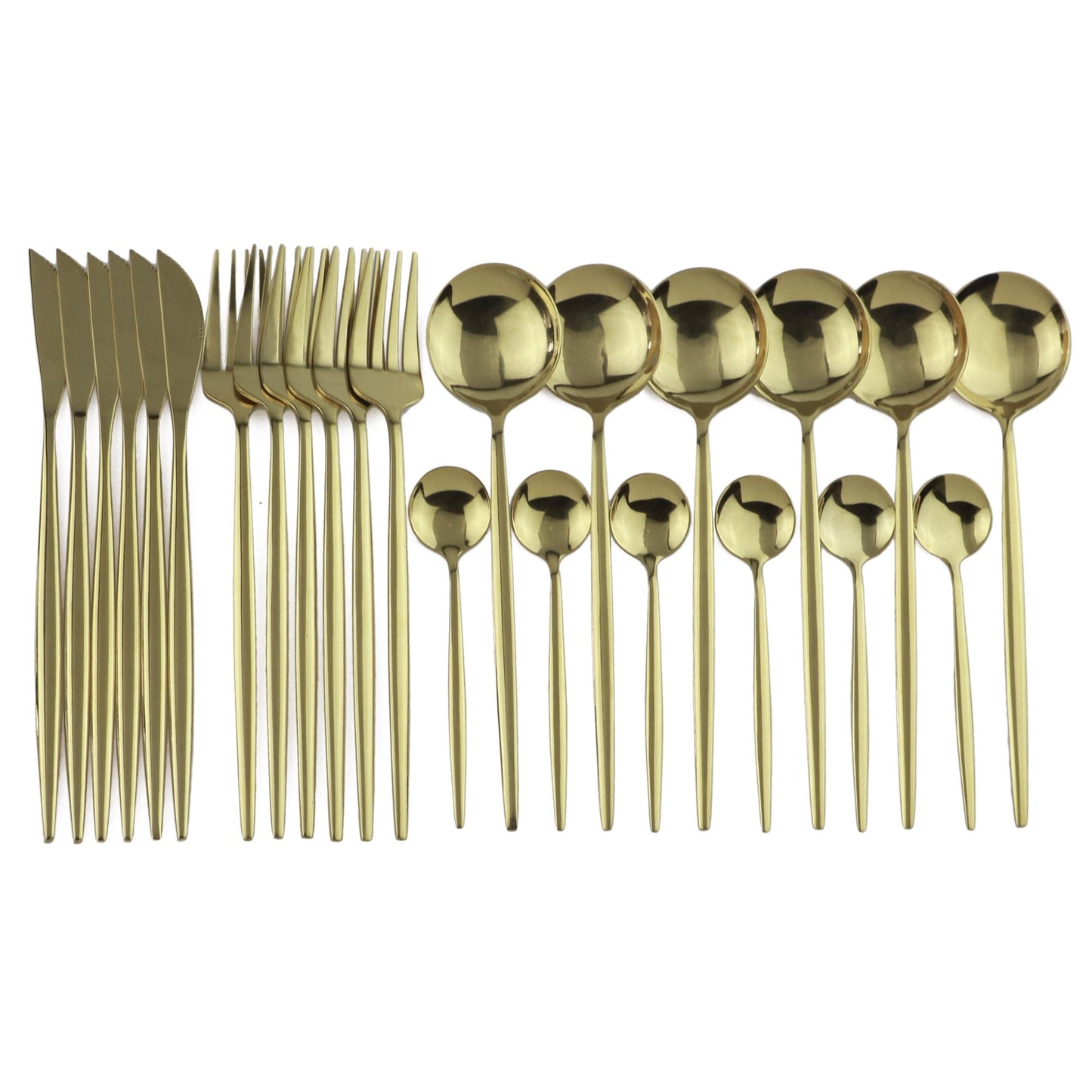 24pcs Western Cutlery Set-Champagne Gold