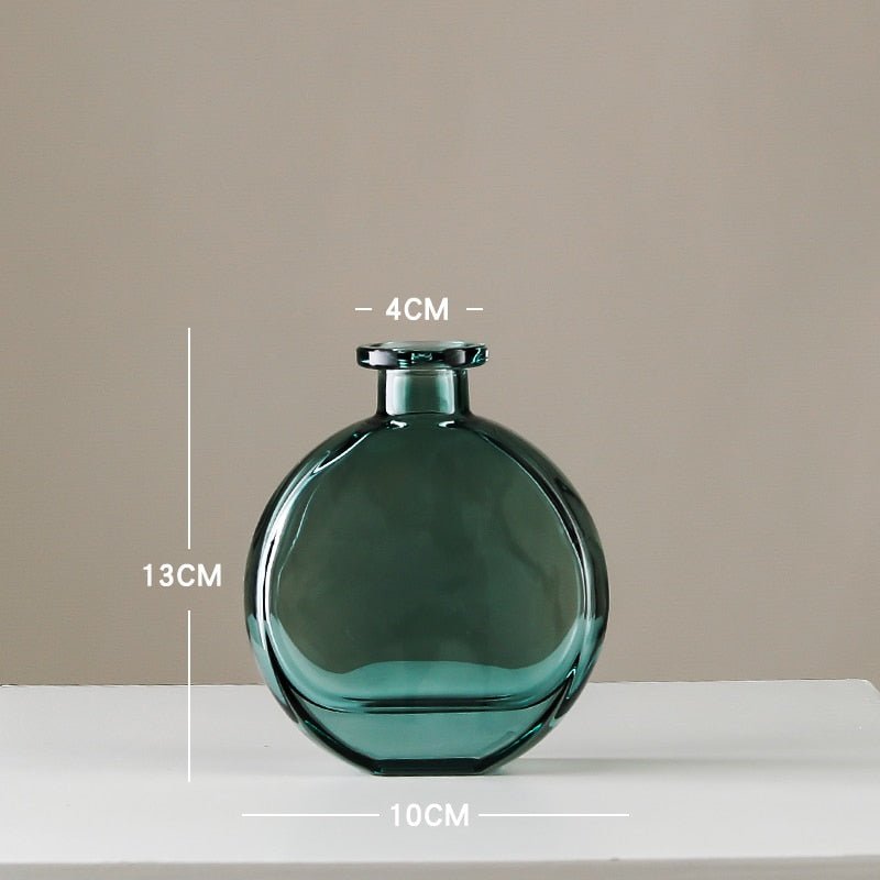 Transparent Glass Vase In Green Shade