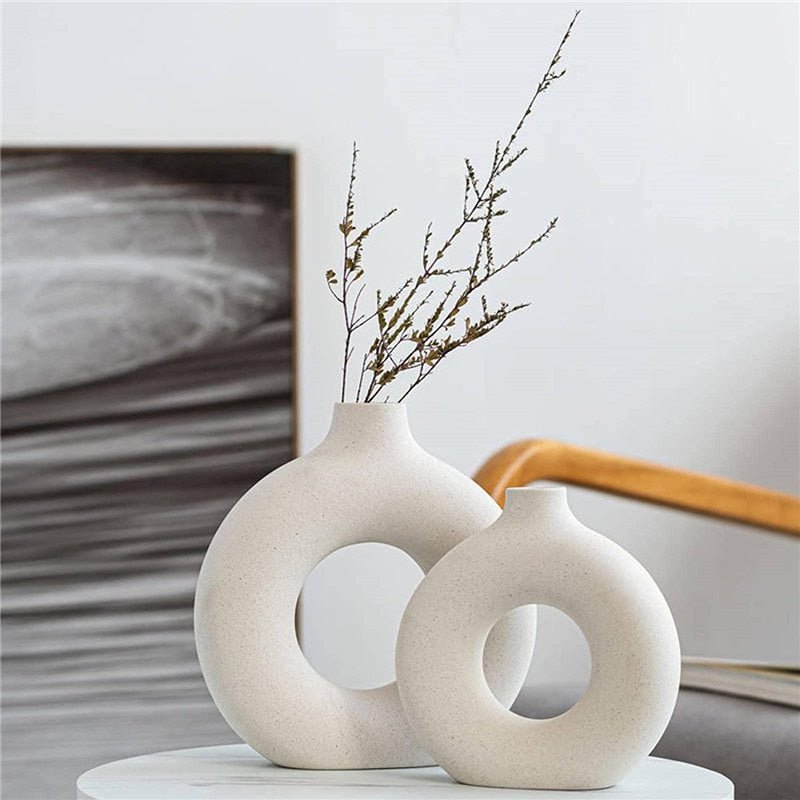 Hollow Donut Ceramic Vase