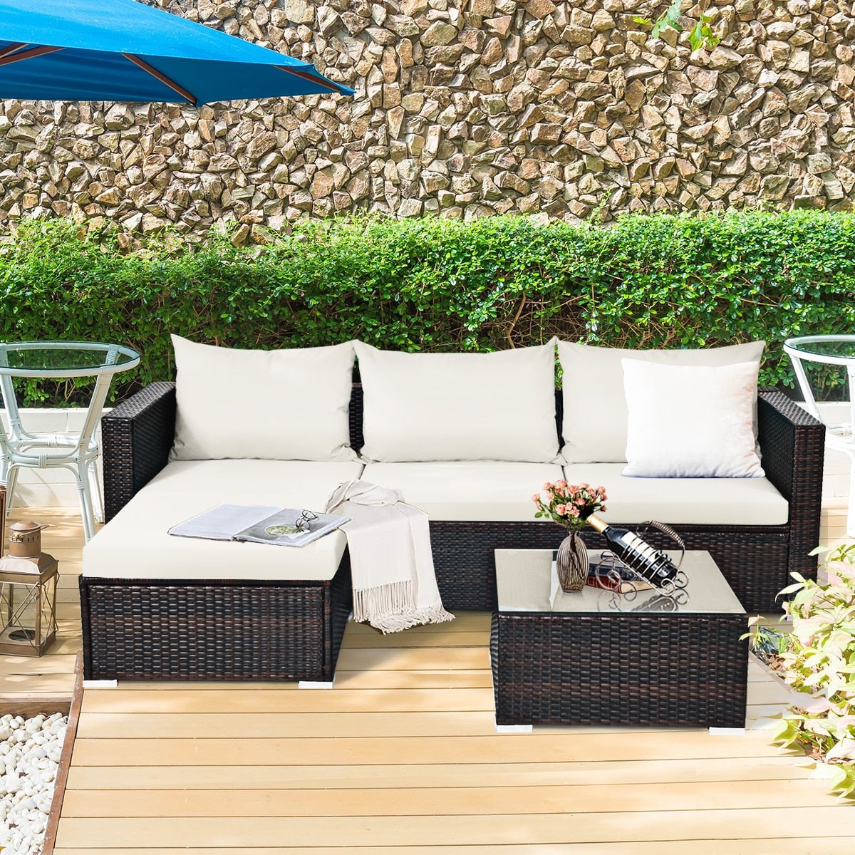 Outdoor Patio Rattan Sofa Set