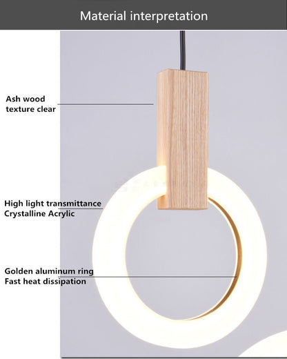 LED Hanging Wood chandelier