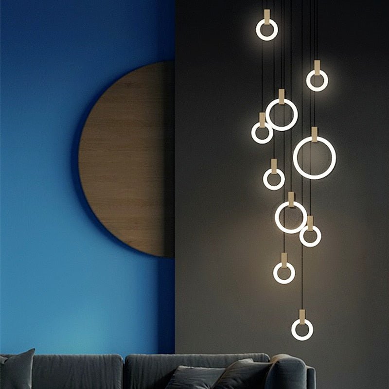 LED Hanging Wood chandelier