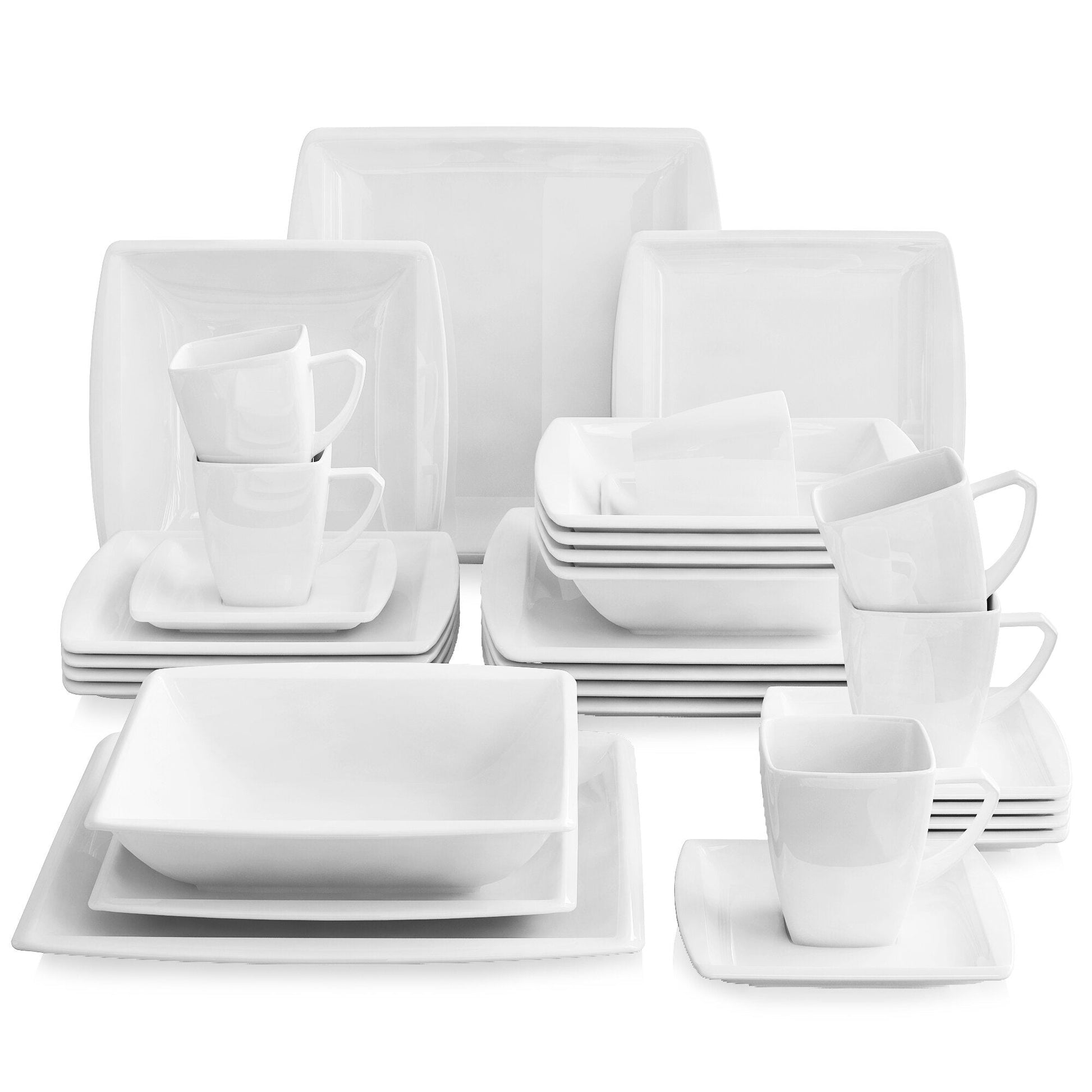 30PCS White Porcelain Dinner Set