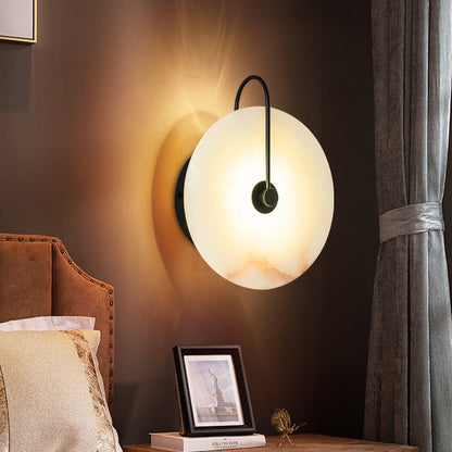 Black Base LED Marble Wall Sconce