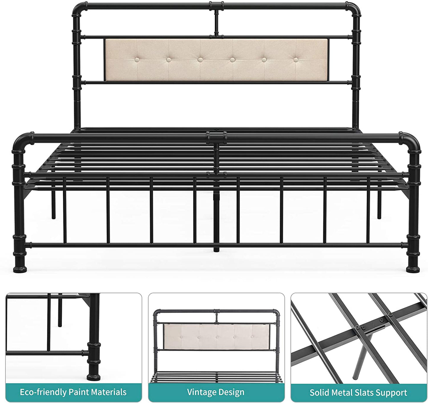 Classic Reinforced Metal Bed Frame - specifications