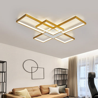 Golden Dimmable LED Chandelier