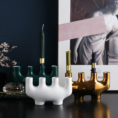 European Style Ceramic Candlestick Holder