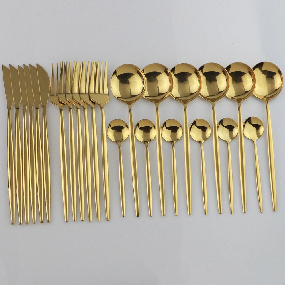 24pcs Western Cutlery Set-Golden