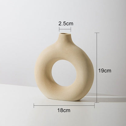 Medium Beige Ceramic Vase
