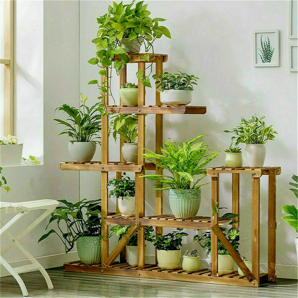 Wooden Flower & Plant Stand Shelf