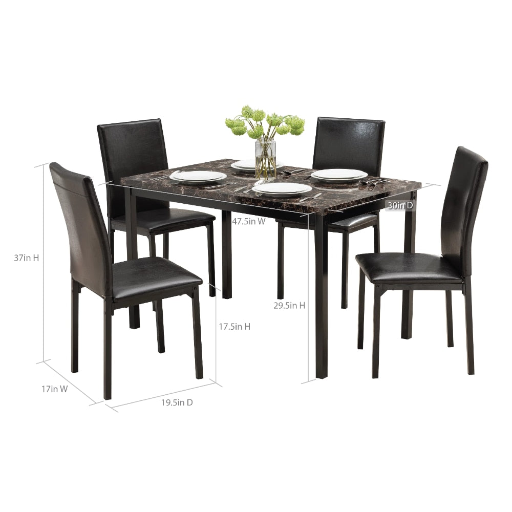 Faux Marble Dining Table Set Dimensions