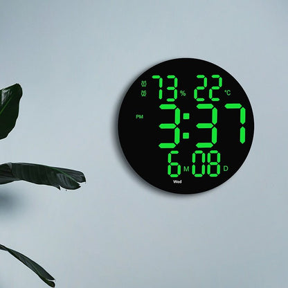 Round Digital Wall Clock 