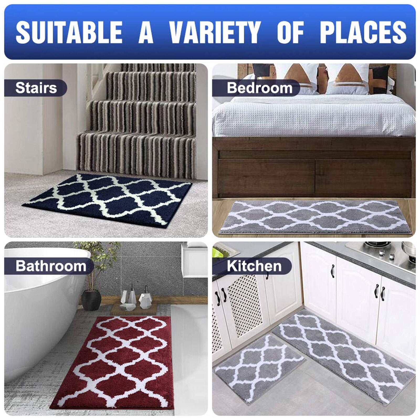 2-Piece Modern Bath Mat Set