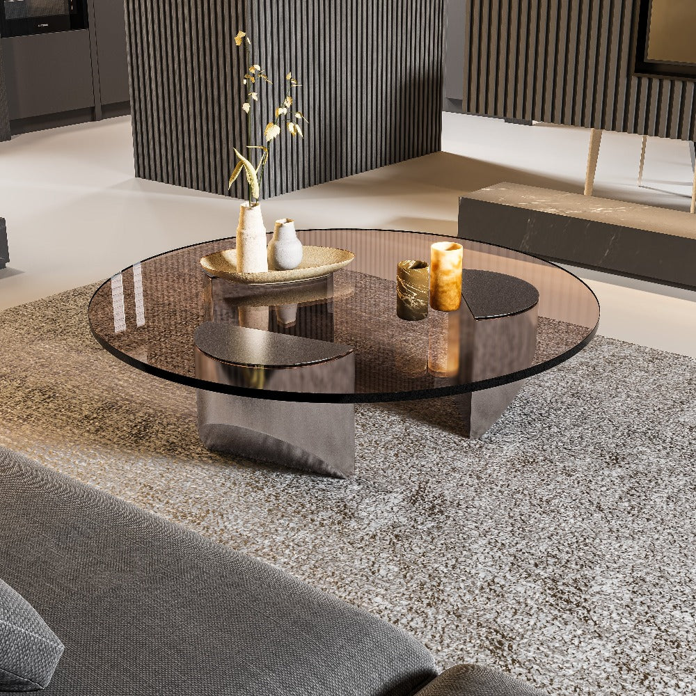 Bronze Brushed Round Coffee Table