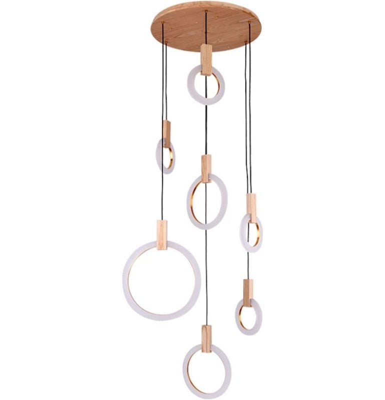 LED Hanging Wood chandelier