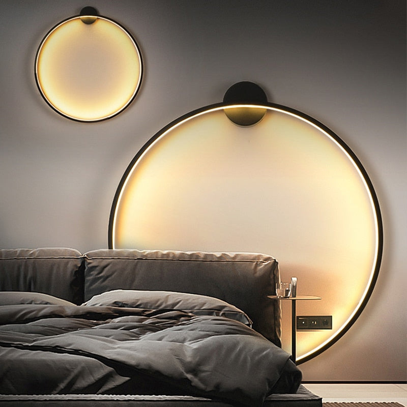 Large Circular Background Wall Lamp