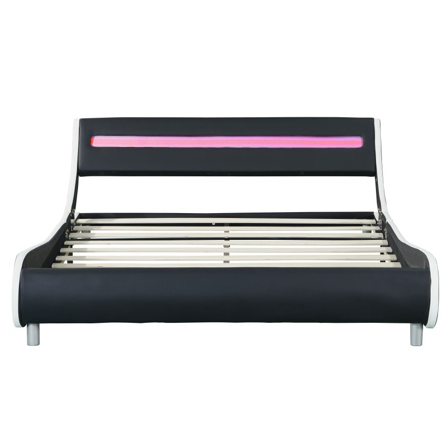 Curved Headboard Black Bed Frame