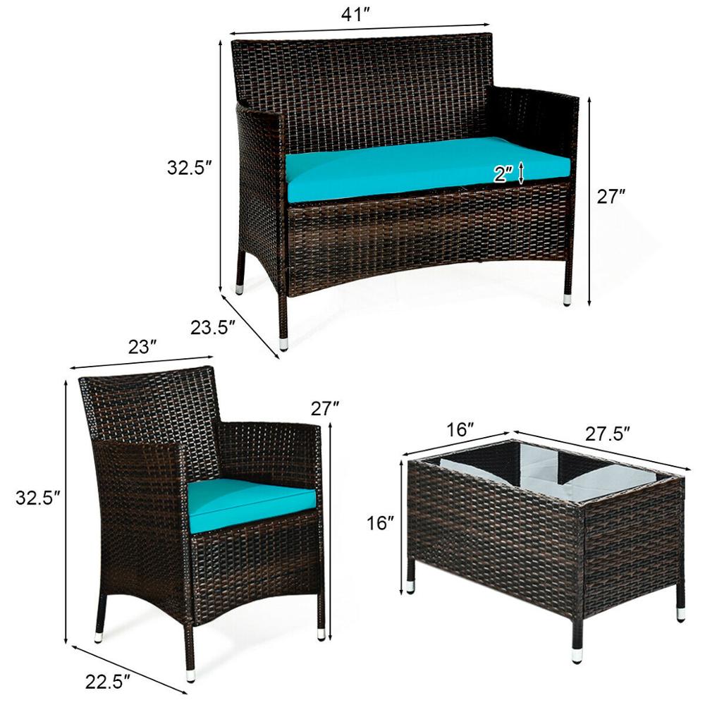 Rattan Patio Outdoor Furniture Set
