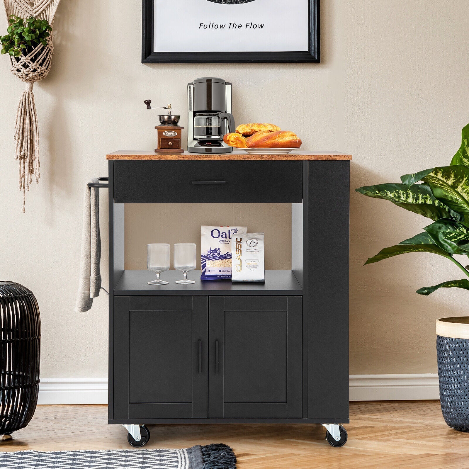 Rolling Cart Pantry Cabinet