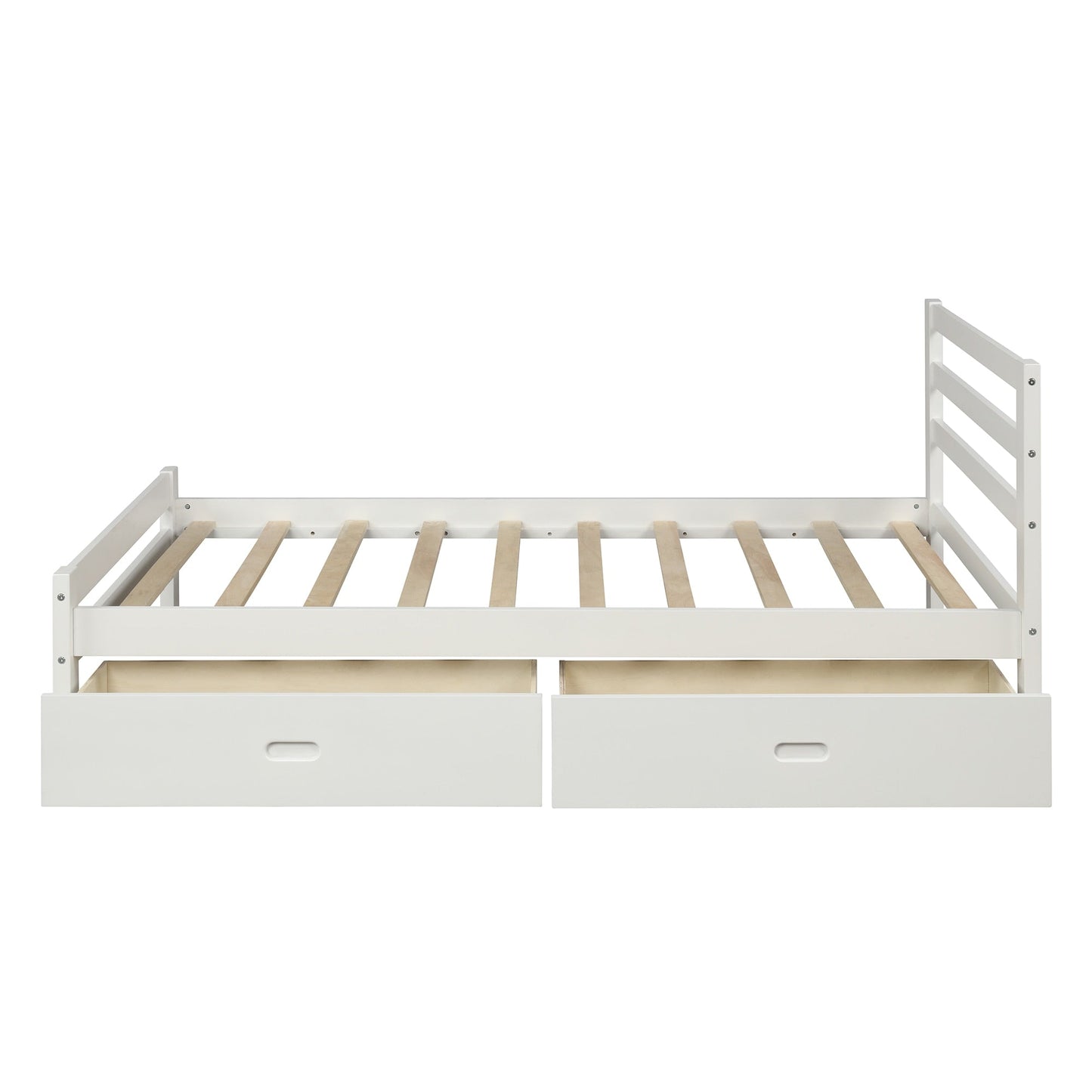 Wooden Bed Frame With Two Drawers