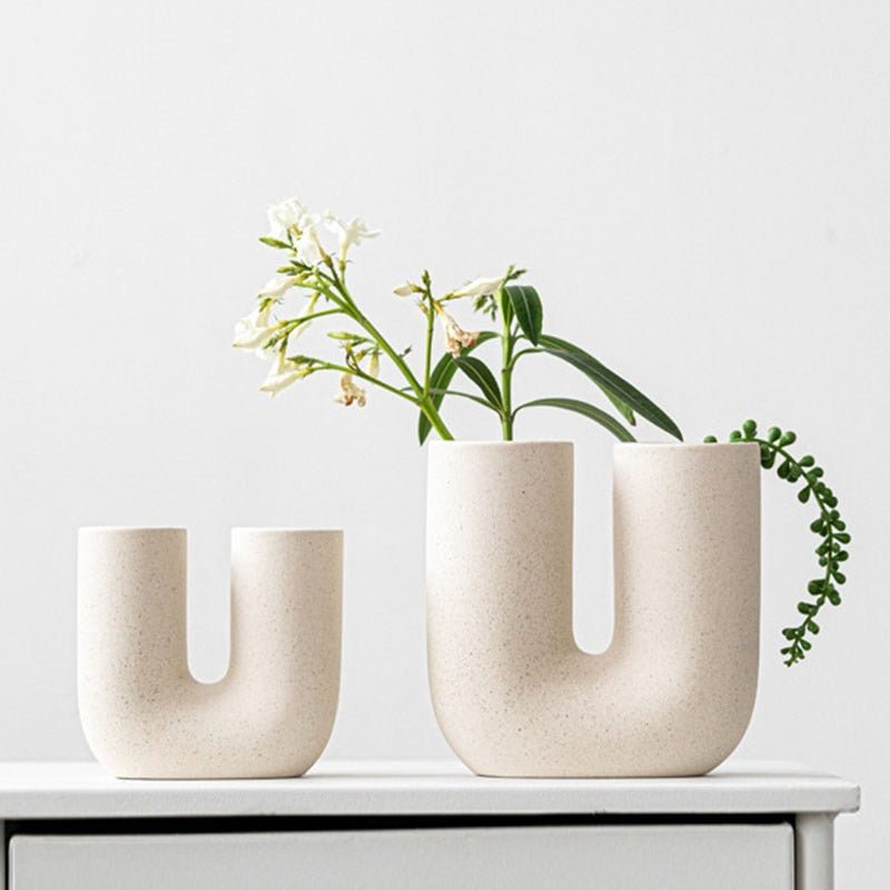 Tabletop U Shaped Ceramic Vase