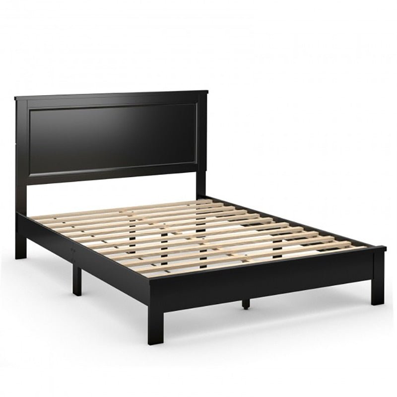 Classic Platform Slat Bed In Black Color