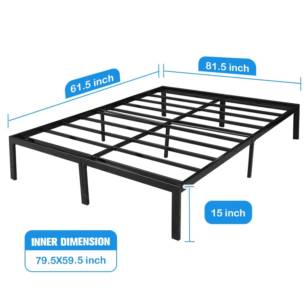 Slat Base Double Bed Frame Size