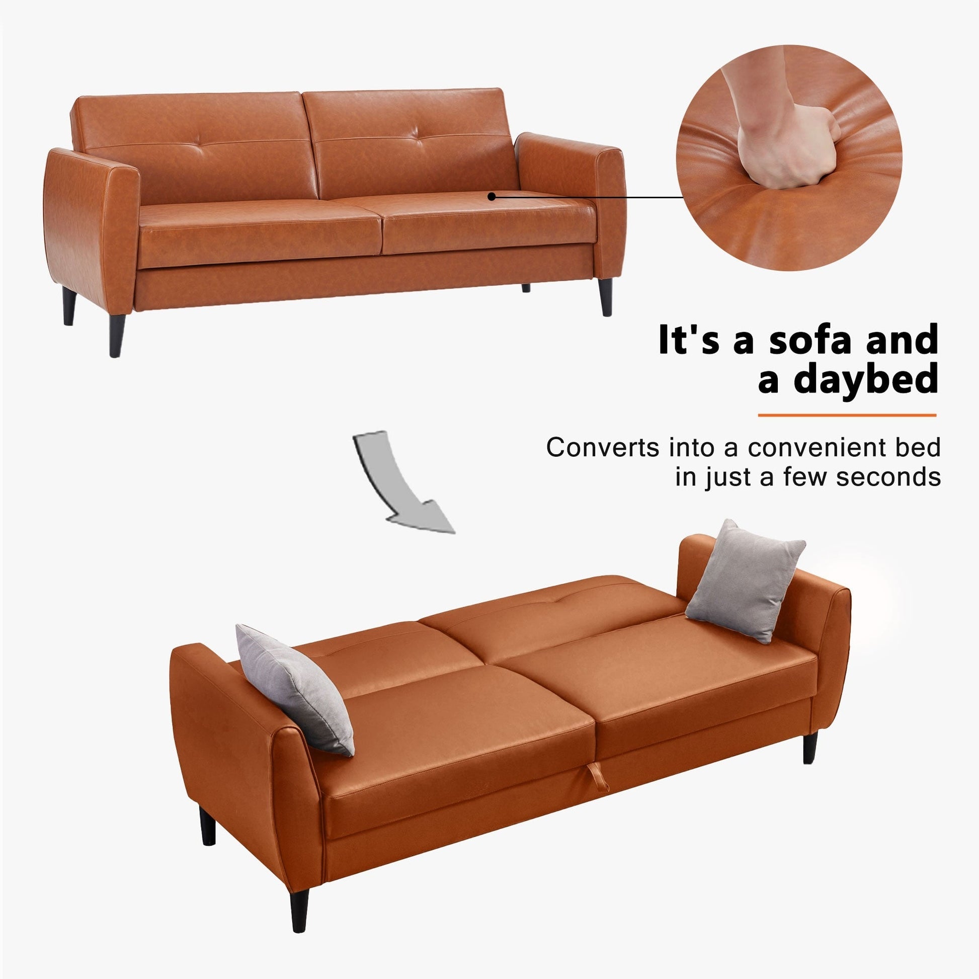 Modern Armchair Sofa Bed Brown Color