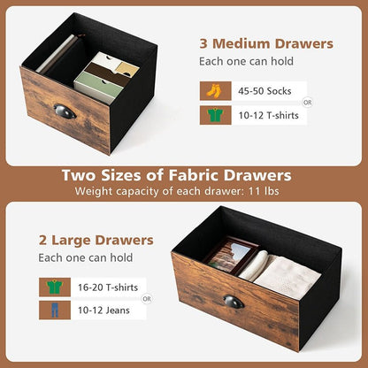 Capacity Of Dresser Organizer with 5 Drawers