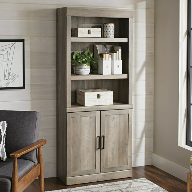 Rustic Gray Bookshelf Organizer