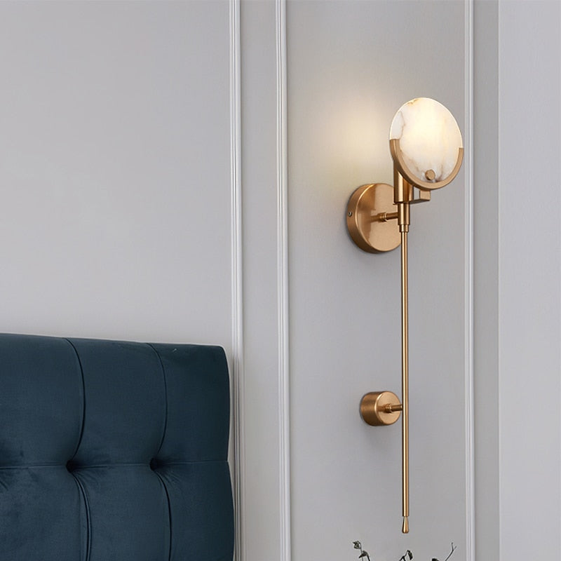 Golden Marble Wall Sconce