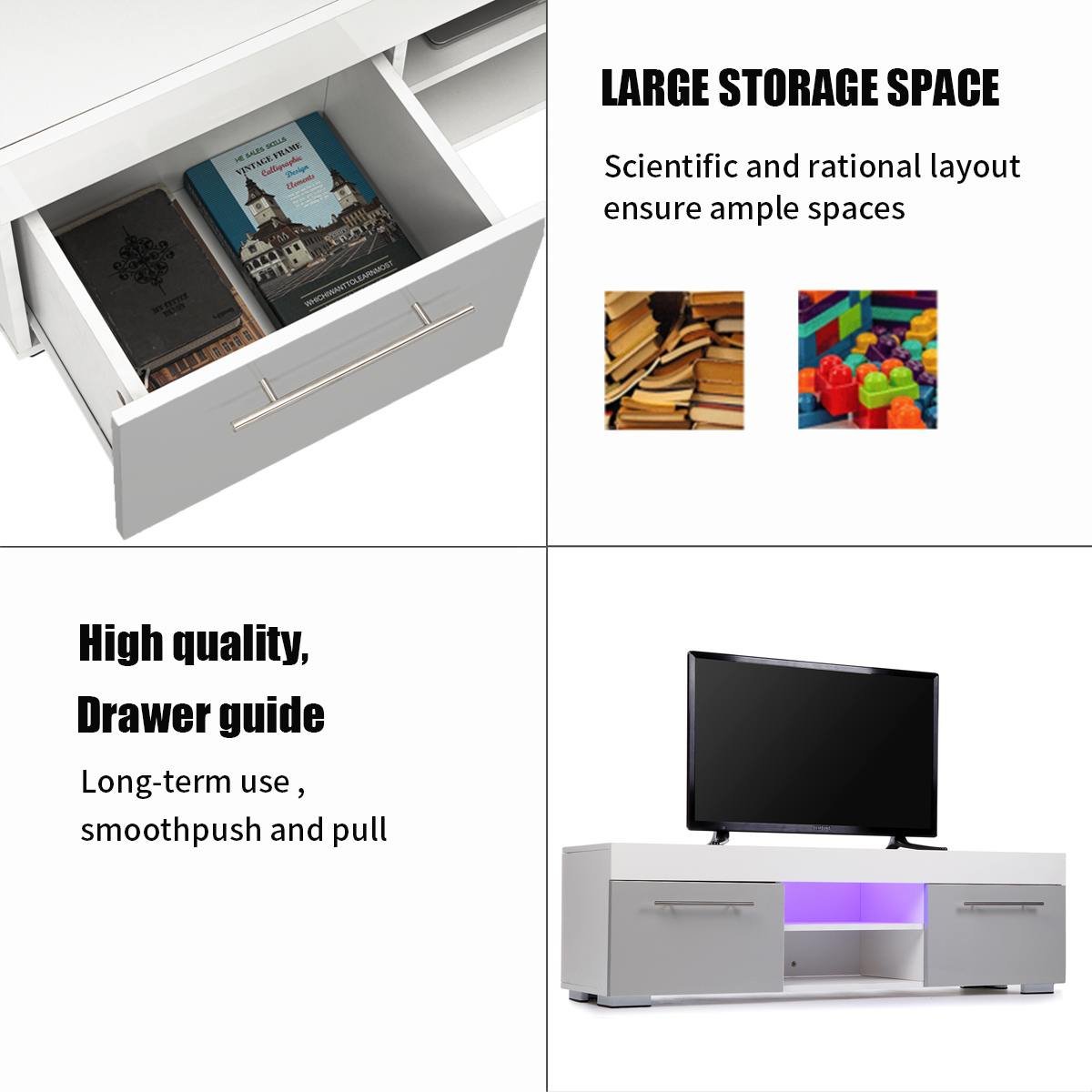 TV & Media Stand With Storage Drawers
