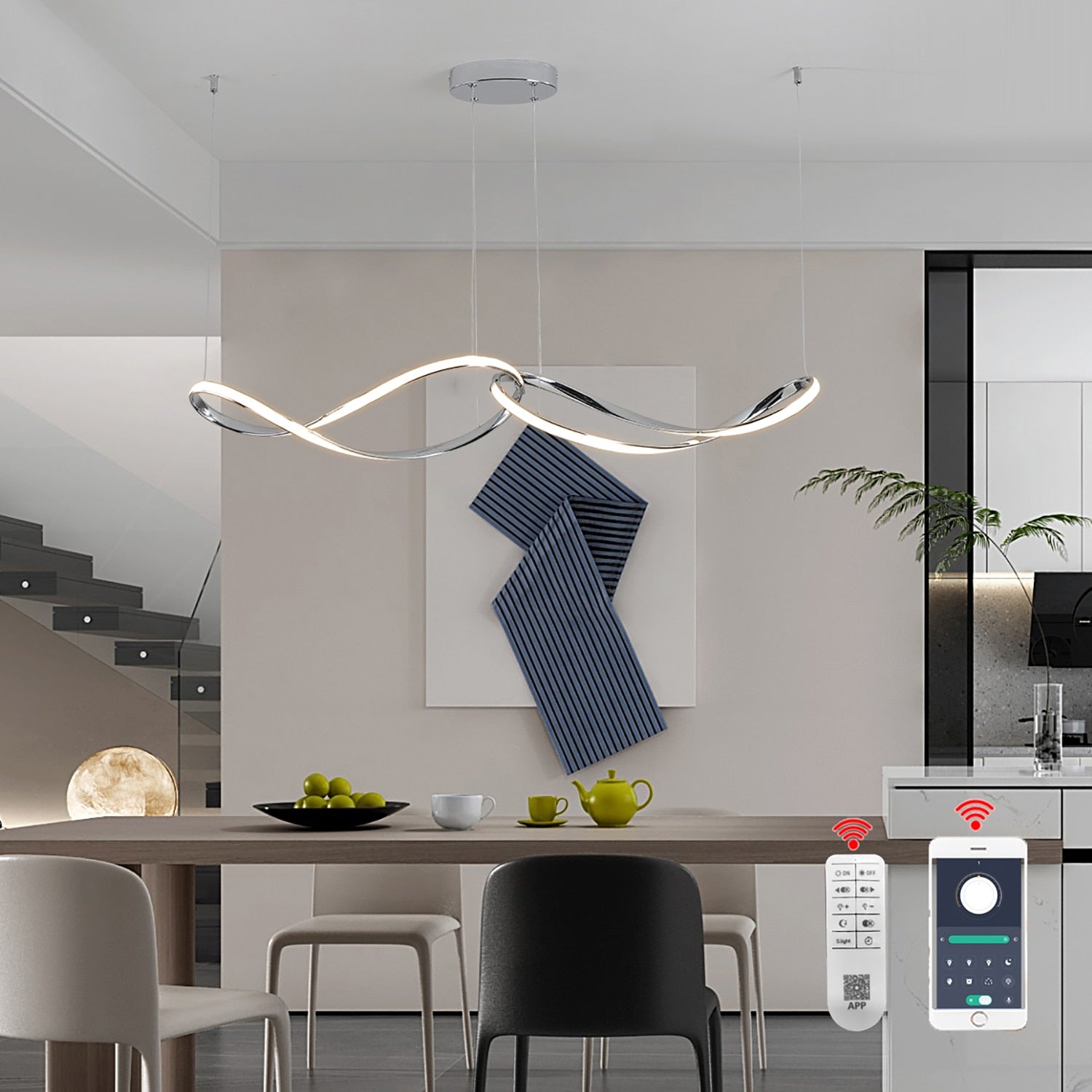 Modern LED Pendant Chandelier With Remote