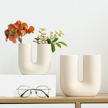 U Shaped Ceramic Vases For Home Decor