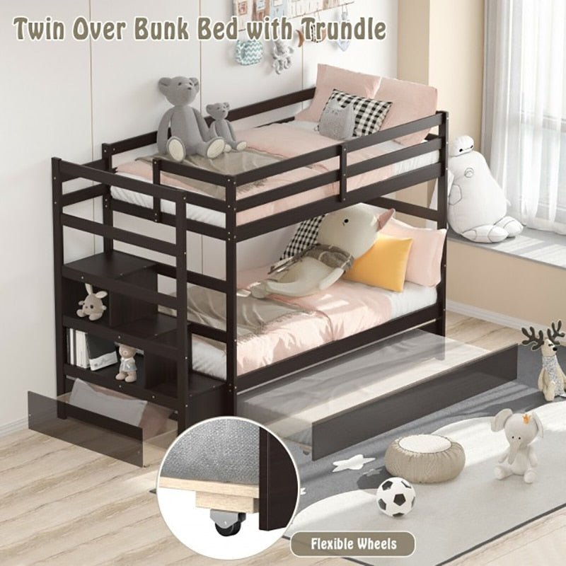 Twin Over Twin Bunk Bed With Trundle