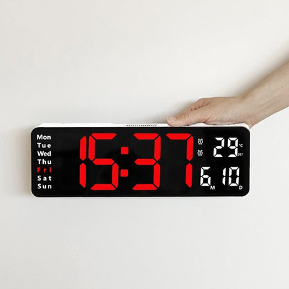 Digital Wall Clock With Red Display