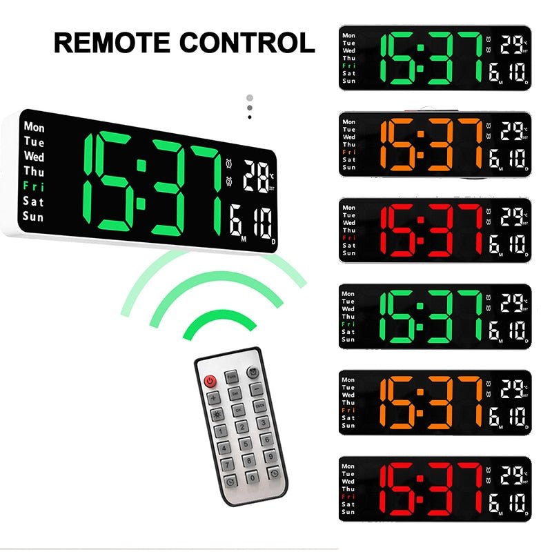 Digital Wall Clock With Remote Control