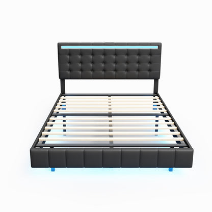 Black Queen Sized Floating Bed Frame