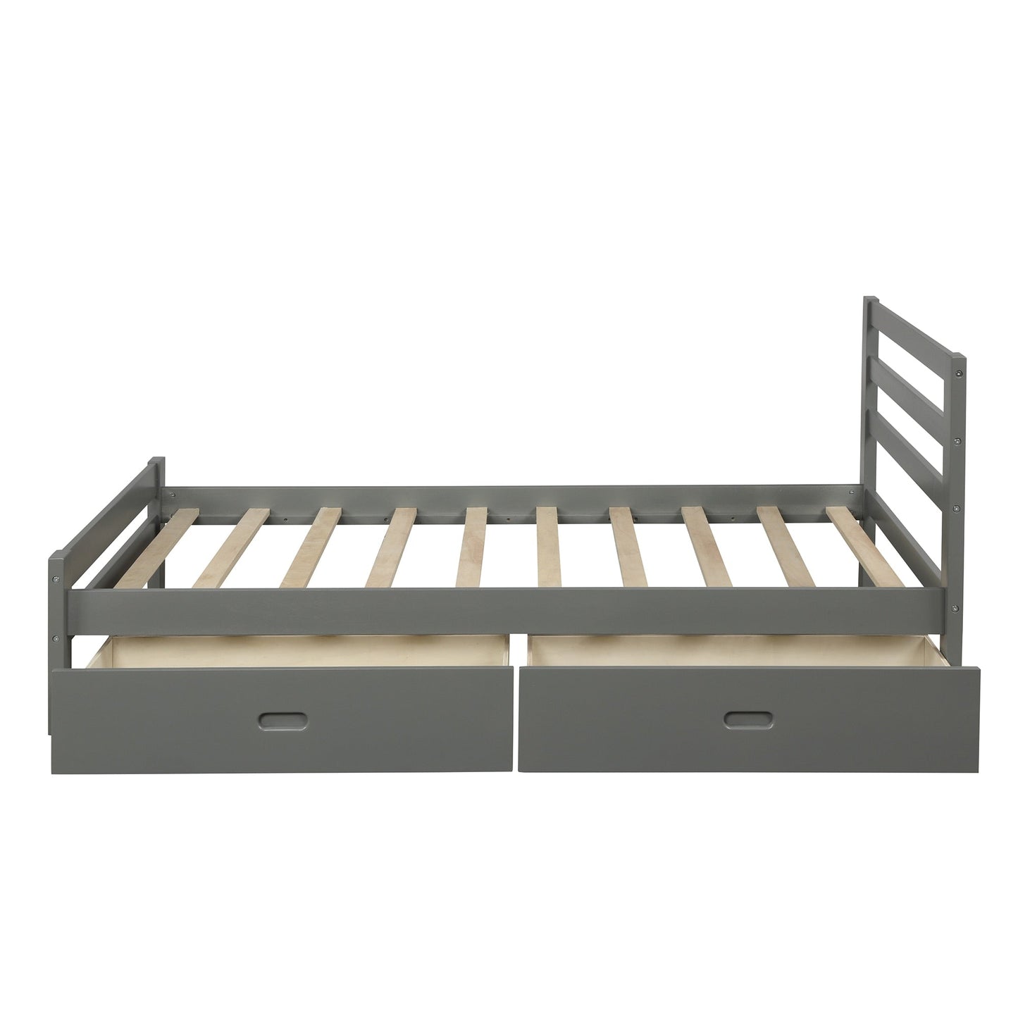 Wooden Bed Frame With Two Drawers