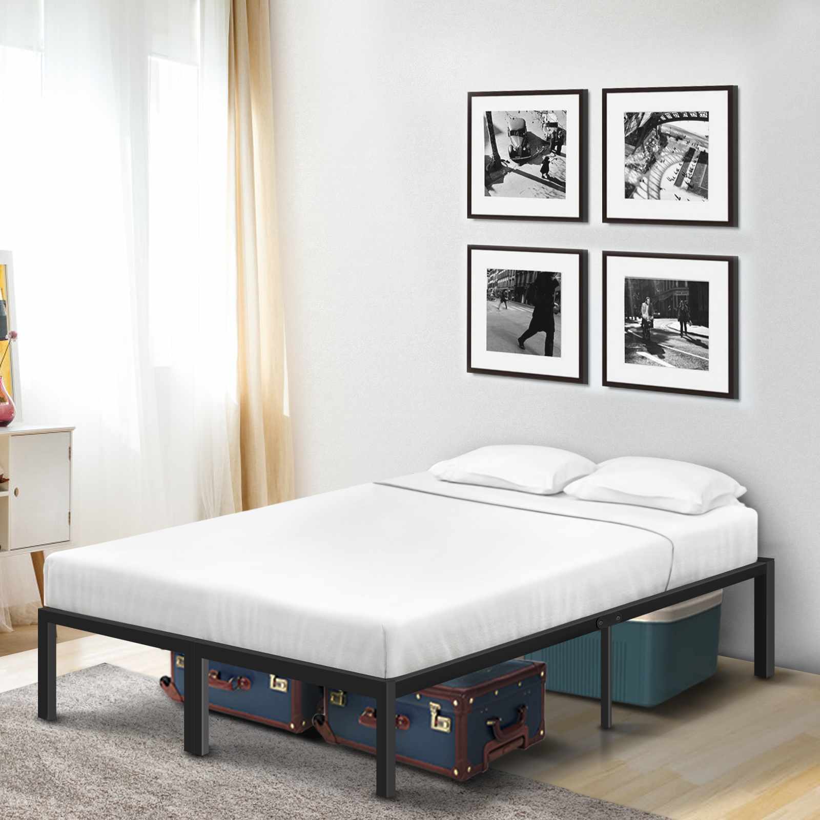 Slat Base Double Bed Frame For Bedroom