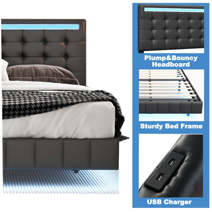 Queen Sized Floating Bed Frame Features